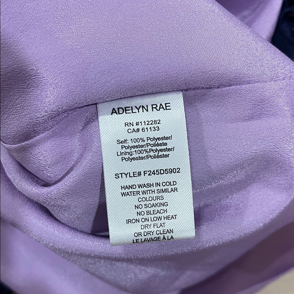 Adelyn Rae Purple and Cream Midi Dress - Picture 7 of 9